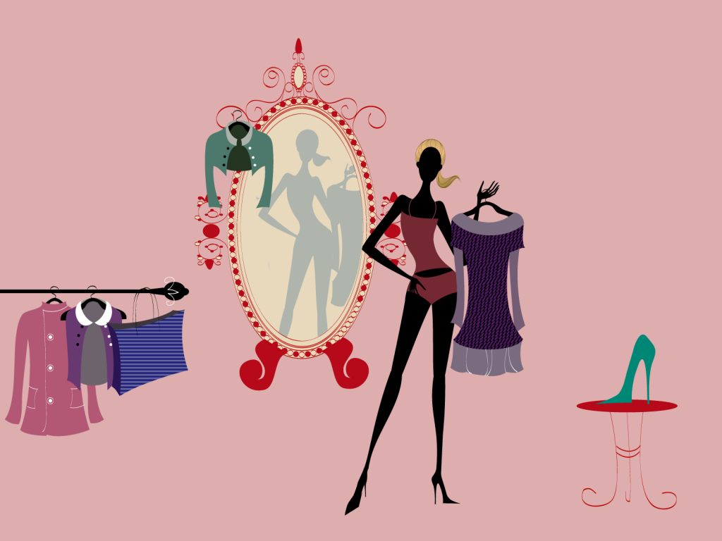 矢量时尚女孩插图