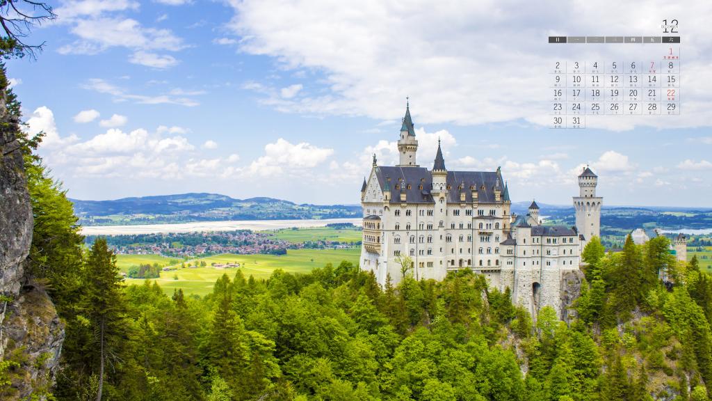 2018年12月童话般的新天鹅堡日历