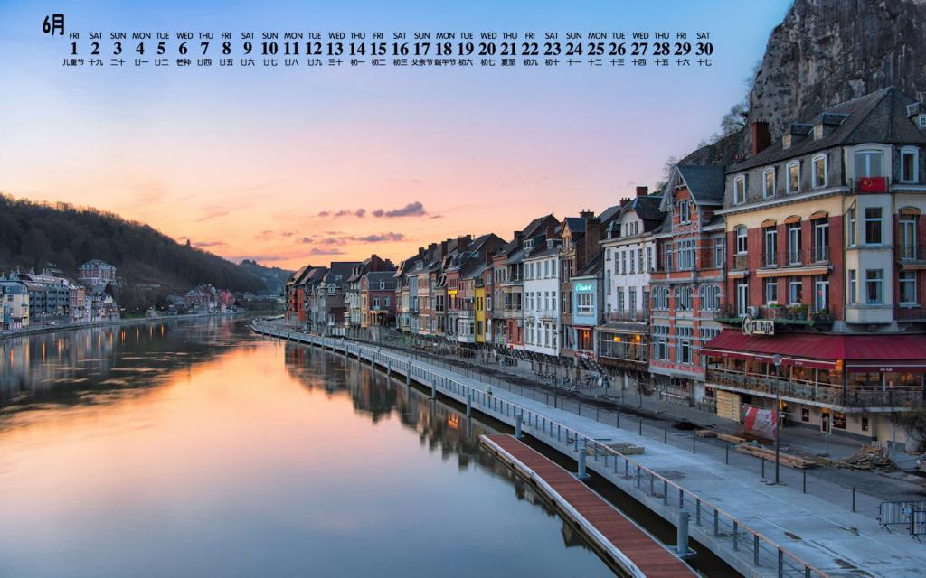 2018年6月欧洲小镇建筑图片日历
