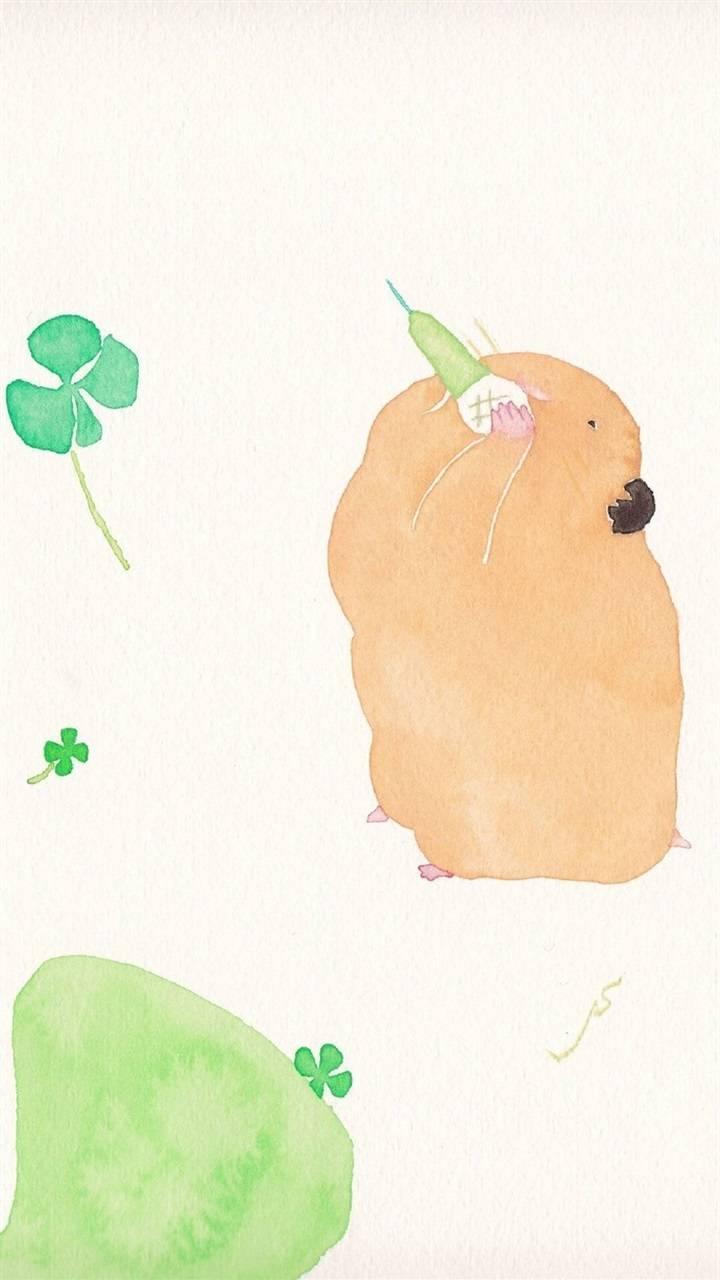 手绘清新小仓鼠