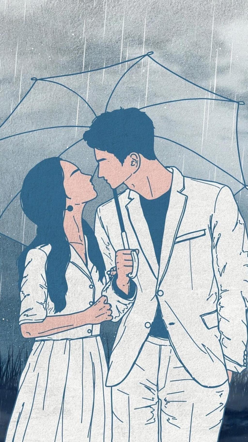 浪漫小情侣插画配图