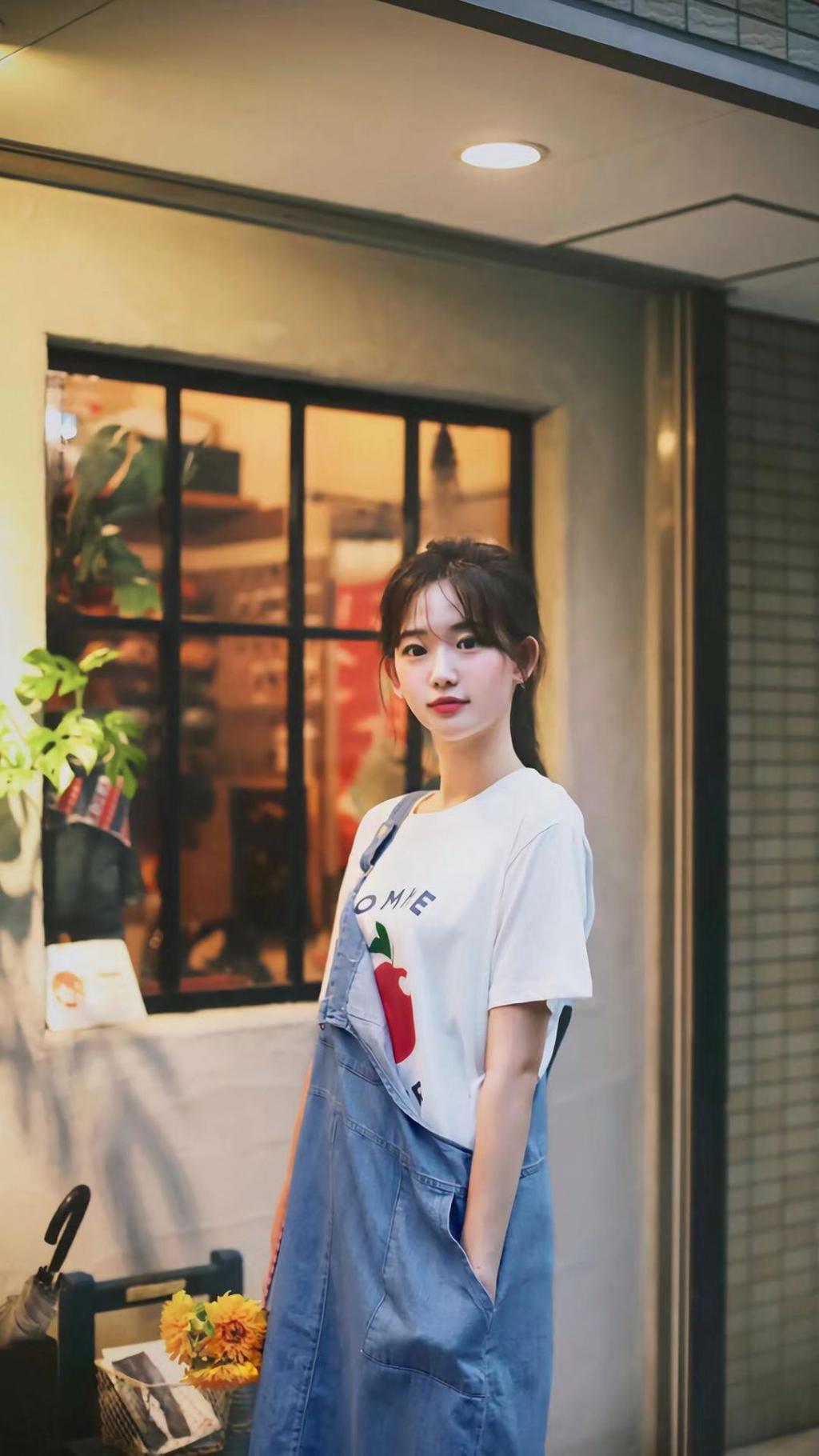 俏皮可爱女孩户外写真