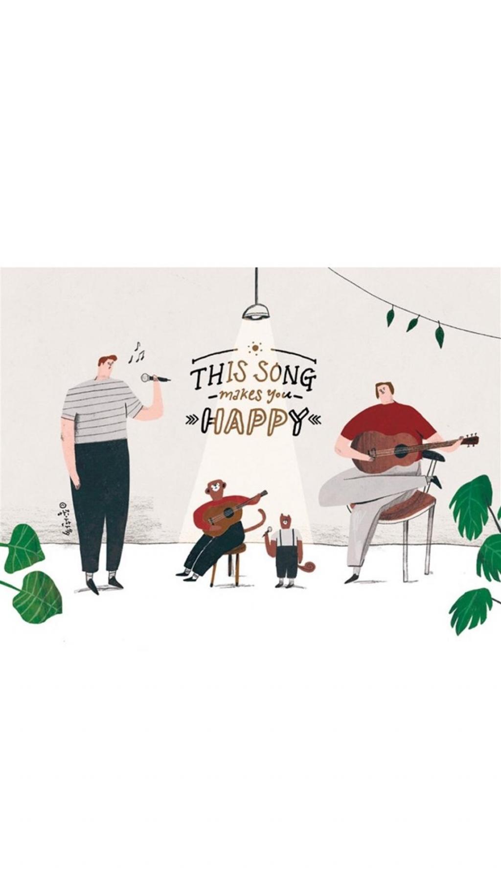 清新冷淡风插画锁屏