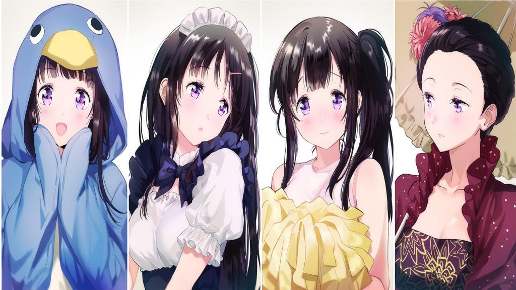 萌化美少女可爱日系风景插画