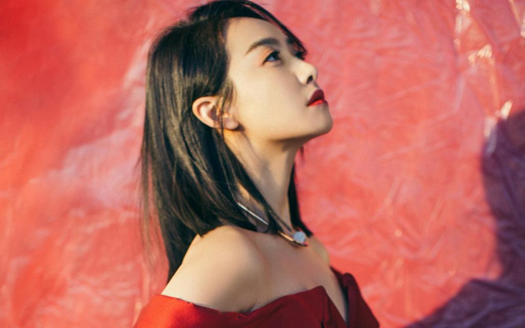 宋茜抹胸裙优雅性感气质写真