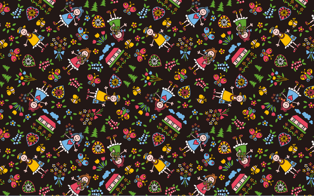 可爱卡通平铺背景