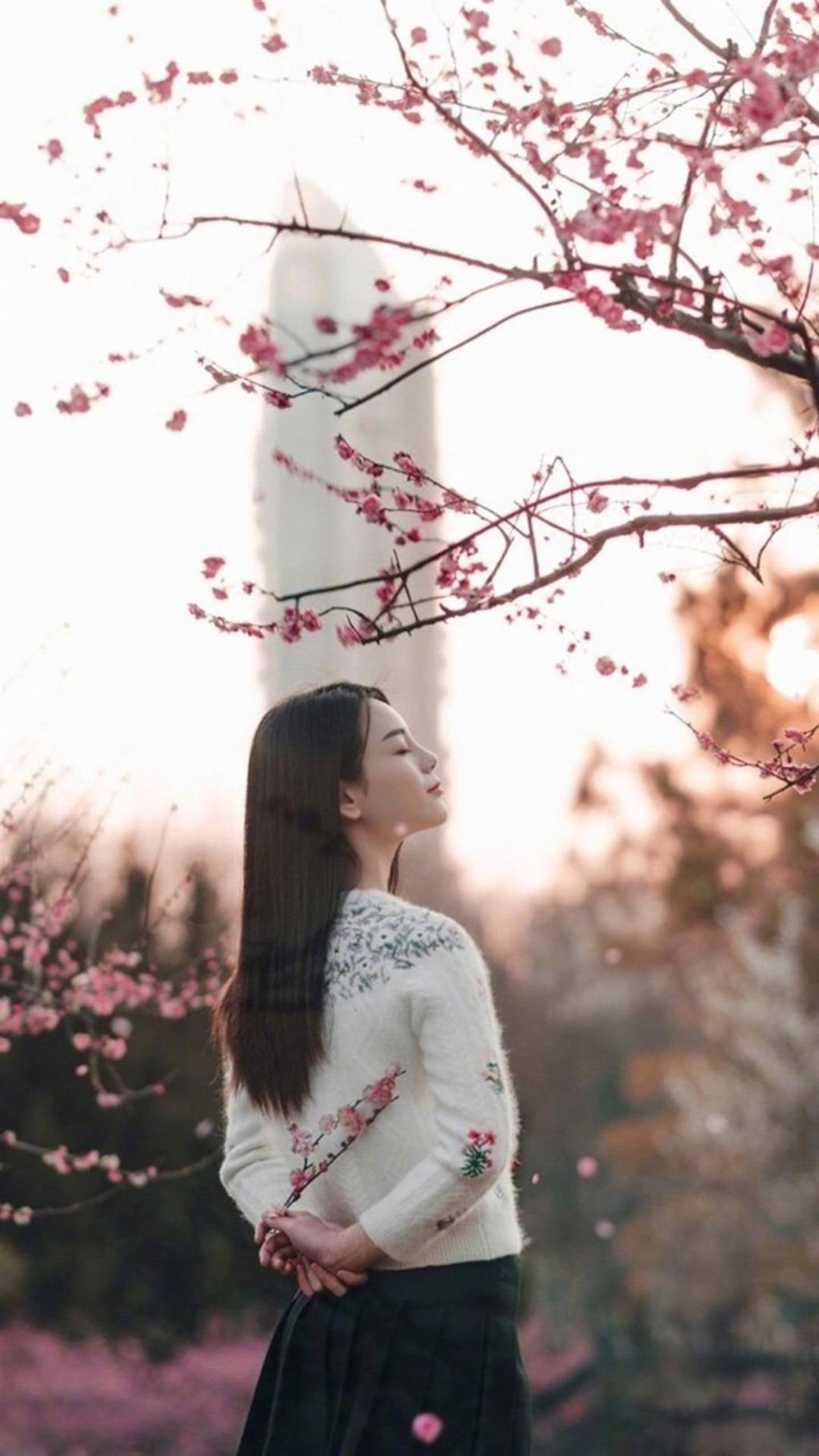 婉约派长发美女春季写真