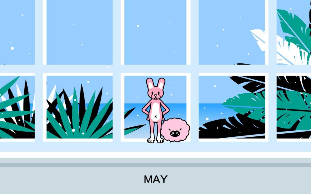 深井兔子可爱卡通插画