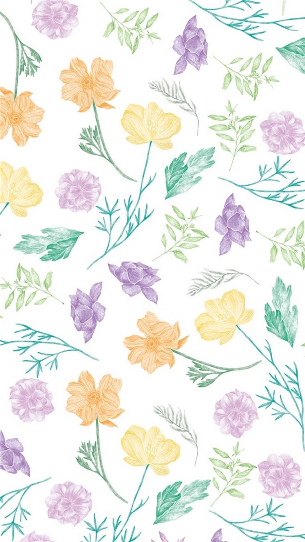 唯美小清新手绘花朵插画