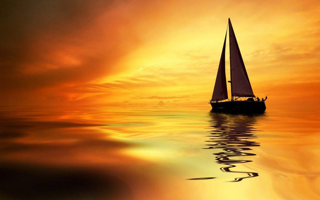 绝美的海上帆船