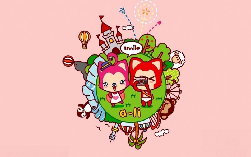 呆萌的阿狸和桃子