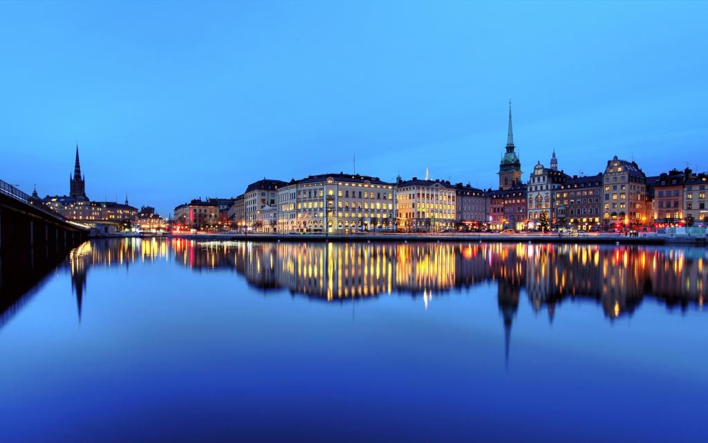夜色撩人的斯德哥尔摩风景