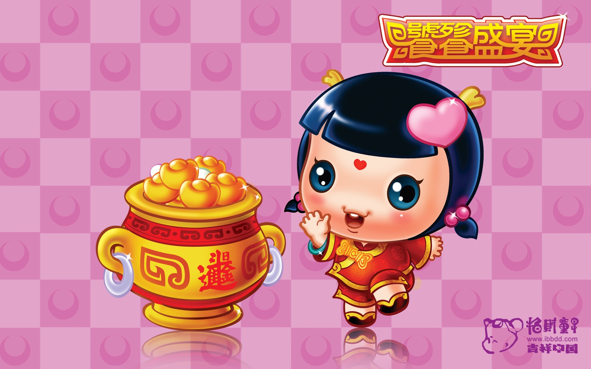 带福的招财童子,高清图片,电脑桌面-壁纸族