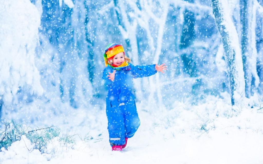 冬季雪地上嬉戏玩耍