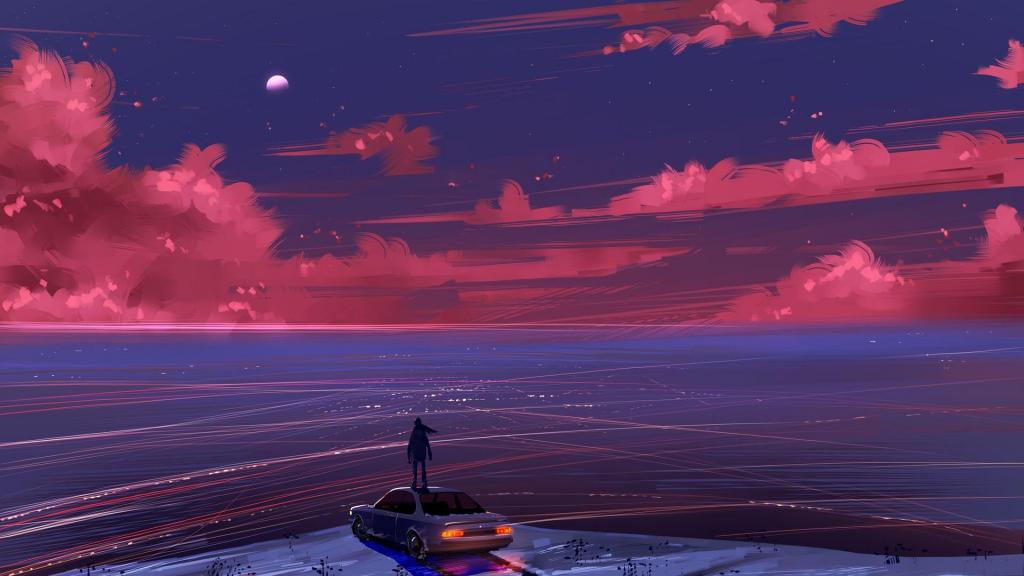 暗色调意境风景唯美艺术插画