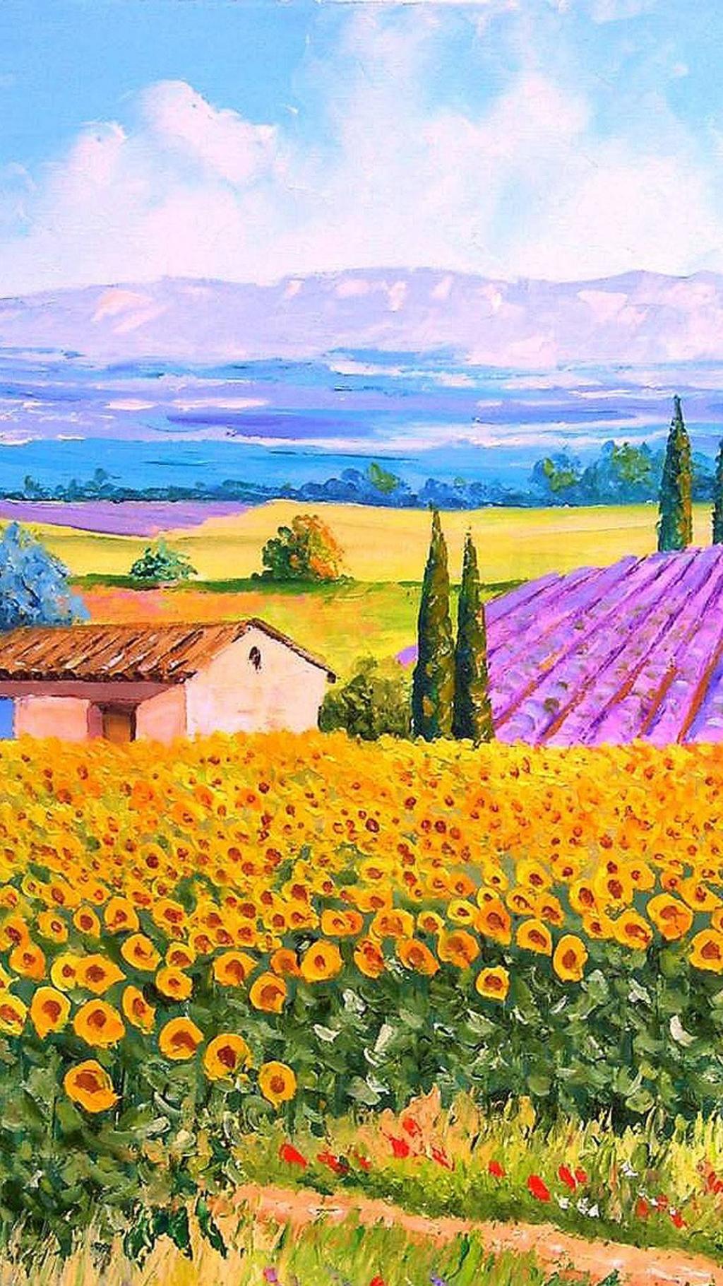 油画法国田园风