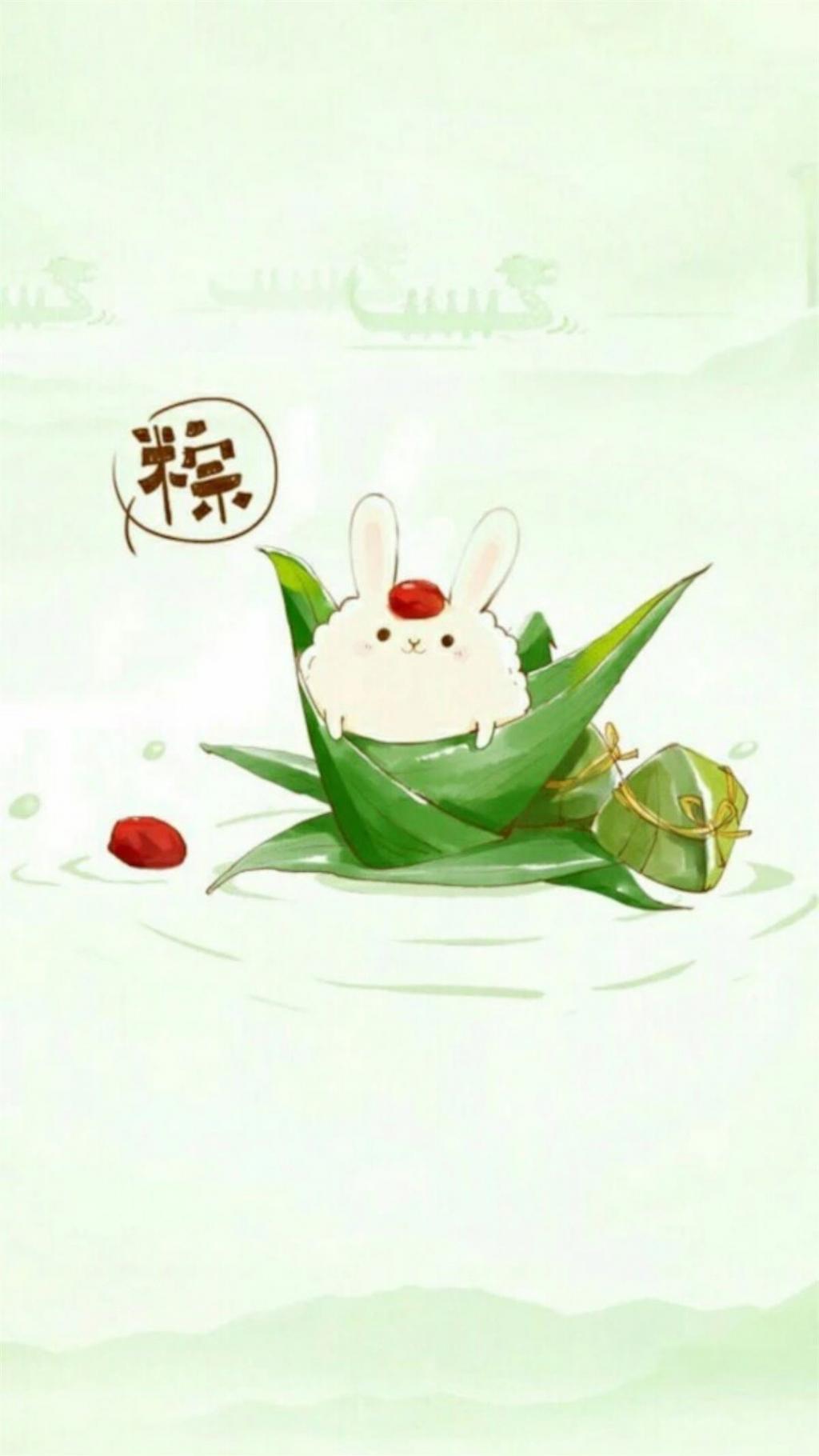 庆祝端午节可爱卡通插画