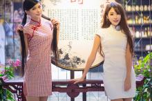 清新脱俗的旗袍美女