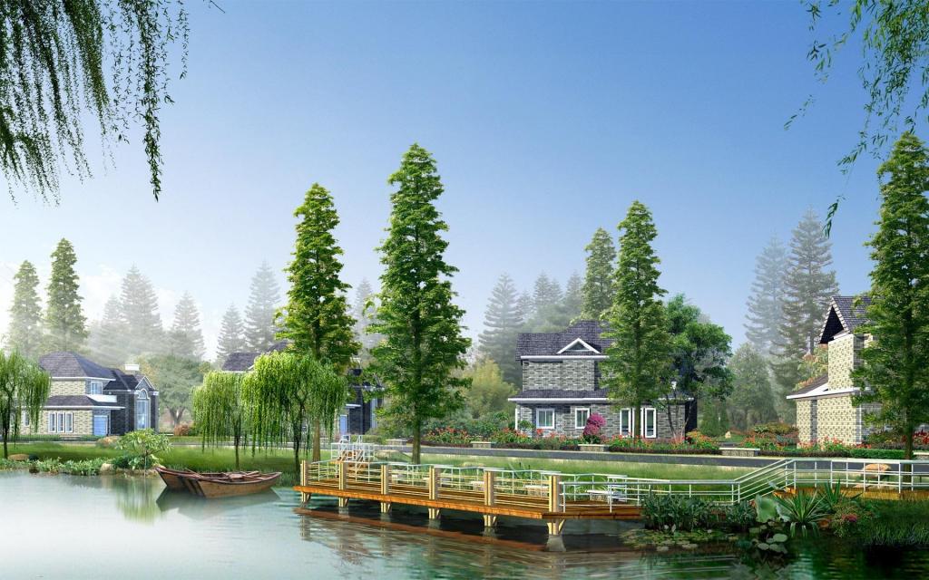 3D风光建筑园林效果