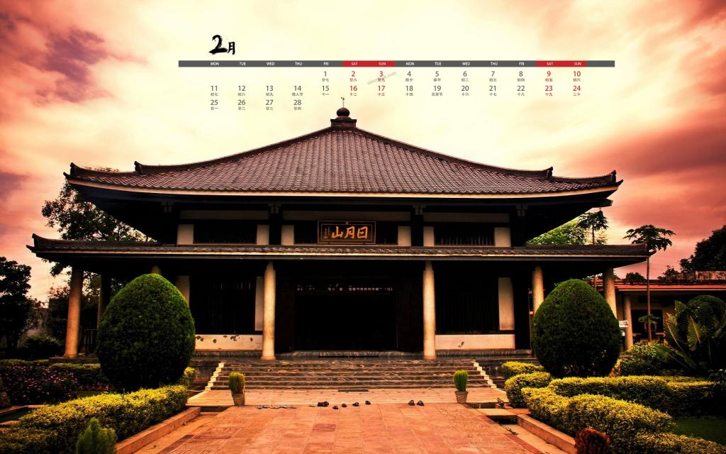 2019年2月寺庙教堂唯美摄影日历