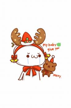 圣诞节长草颜团子可爱插画-0