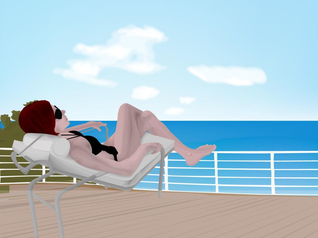 矢量海滩女孩唯美写真