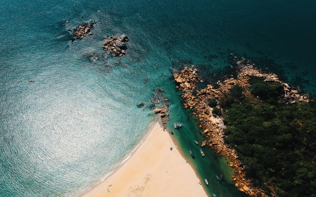 唯美航拍岛屿海岸