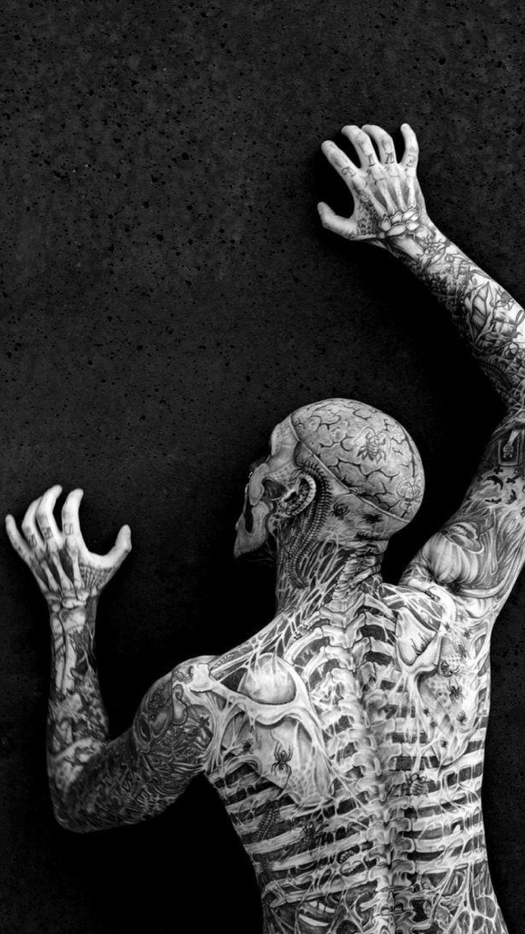 骷颅刺青僵尸男孩