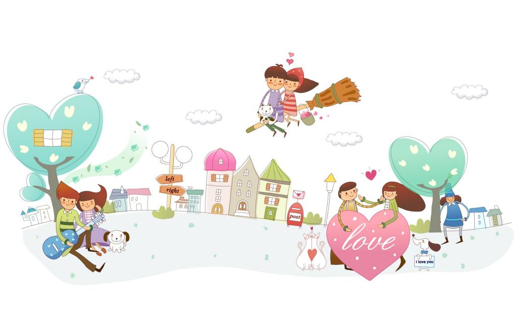 清新矢量简笔卡通