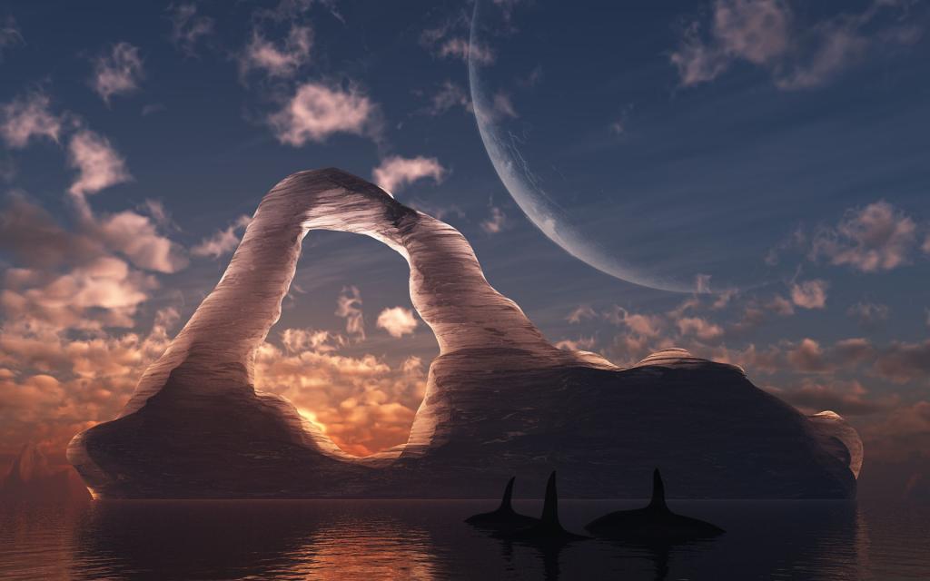 Digital三维夜晚城堡唯美风景