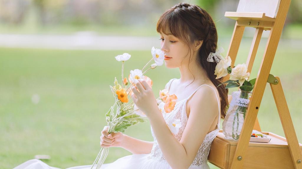 小清新甜美少女文艺户外迷人写真