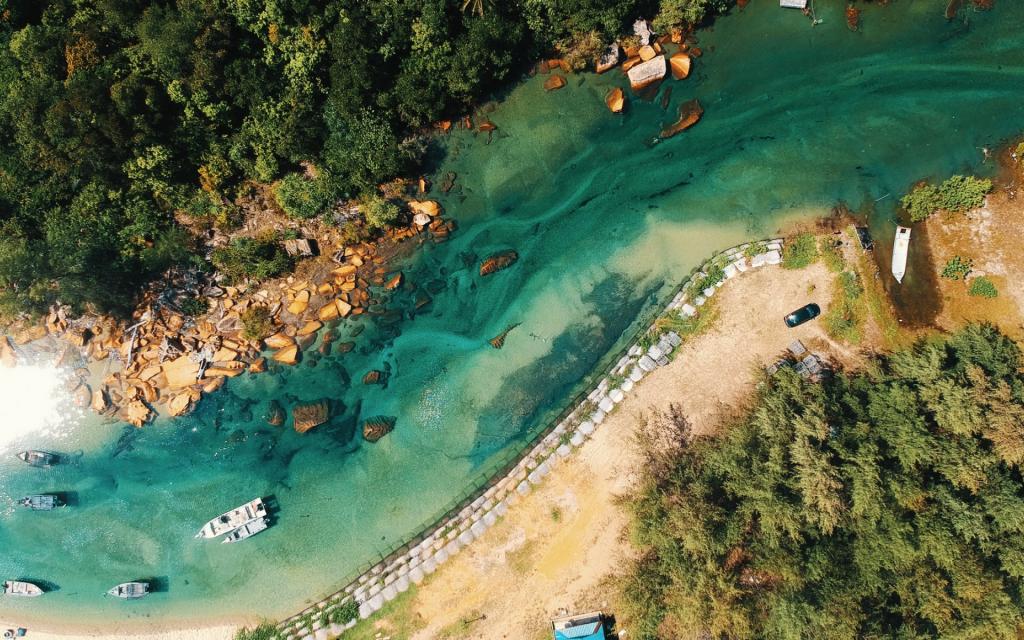 唯美航拍岛屿海岸