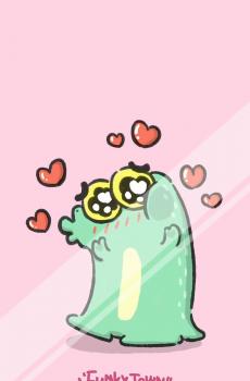 可爱的小鳄鱼卡通形象手机壁纸-7