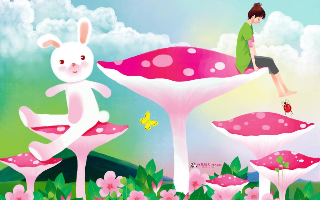 《画儿晴天》少女