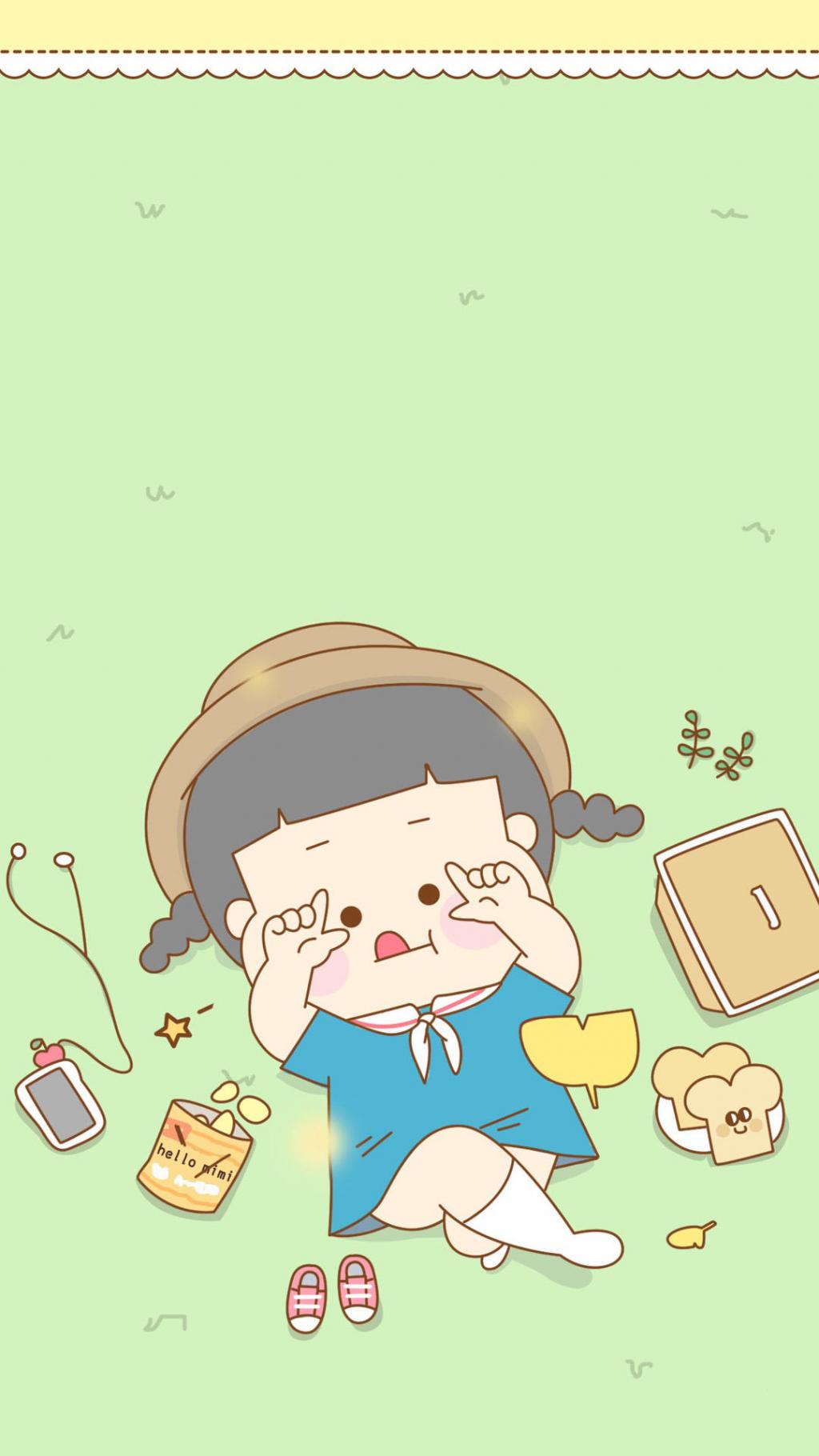 超可爱卡通人物iPhone se壁纸