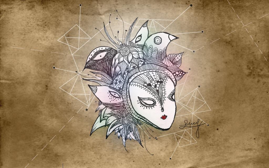 手绘人脸面具