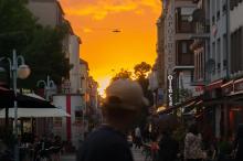 秋日黄昏唯美街景