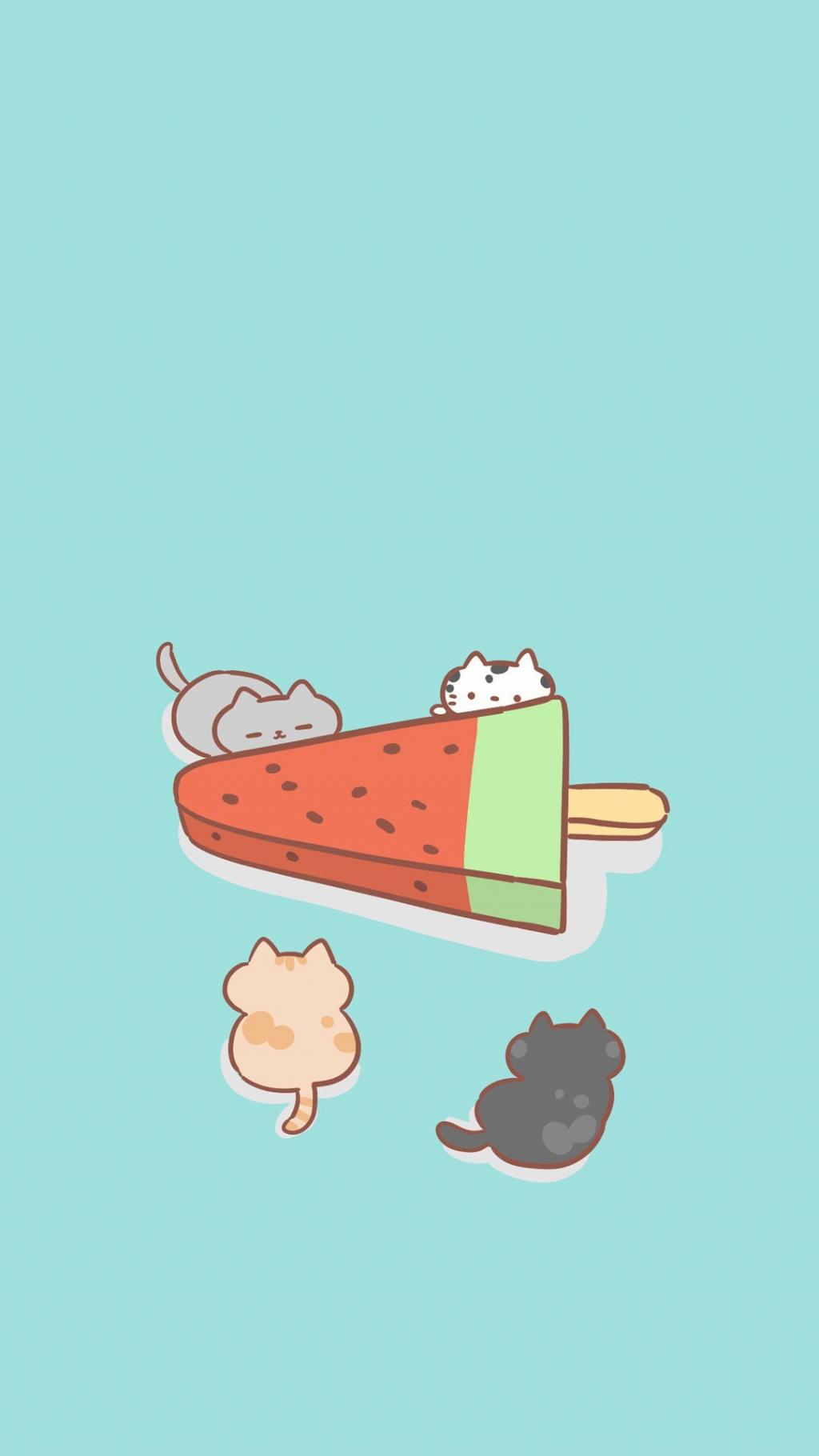 可爱的卡通黑猫