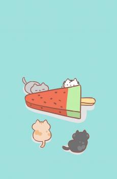 可爱的卡通黑猫-2