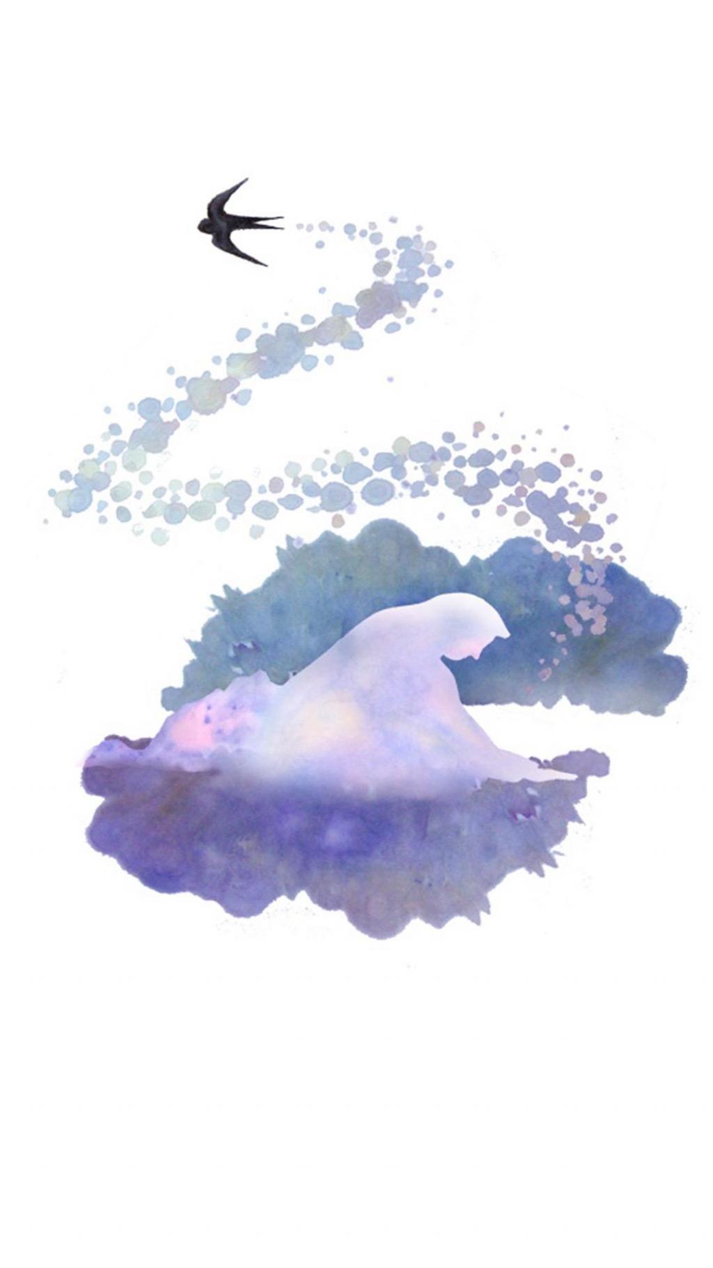 唯美水粉手绘手机桌面壁纸