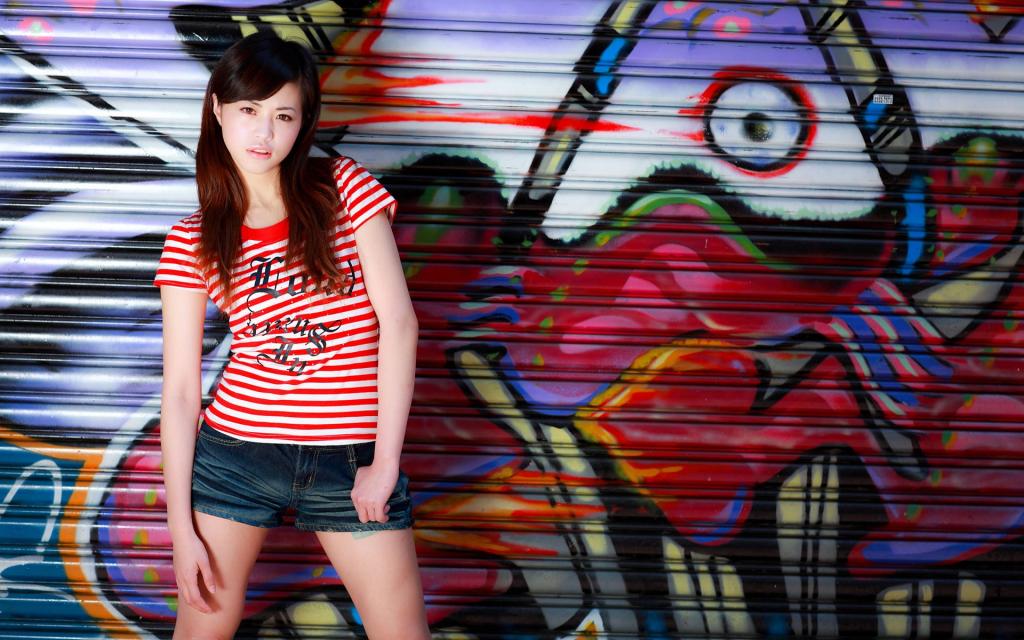 甜美个性女生街拍