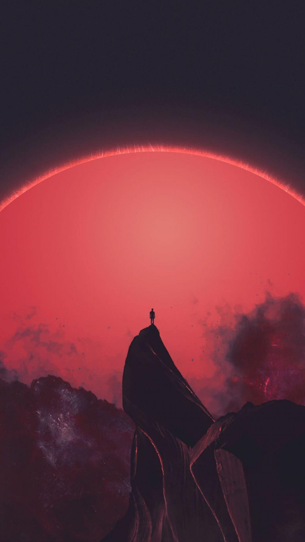 创意背影孤独插画