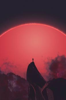 创意背影孤独插画-1