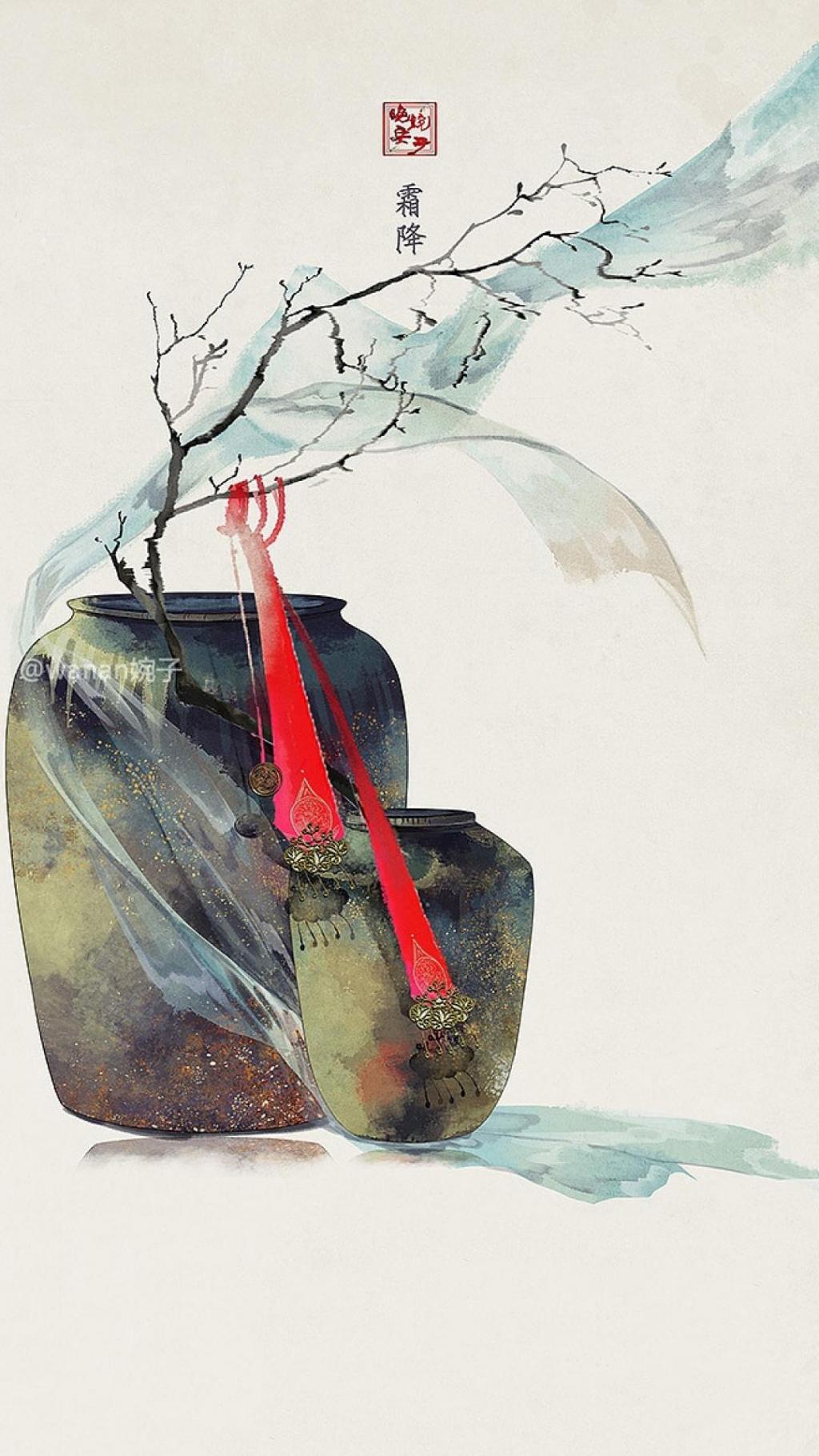 霜降之古风简约插画