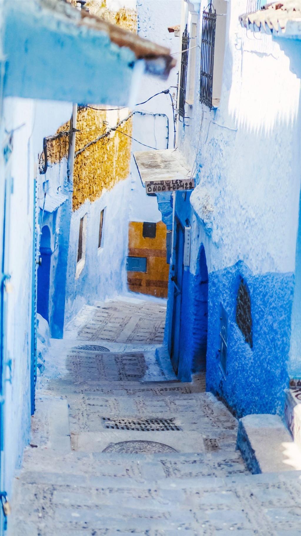 唯美蓝色调希腊风格建筑