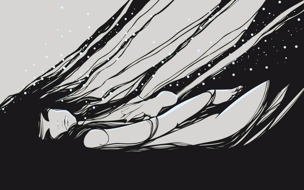 矢量意境女性插画