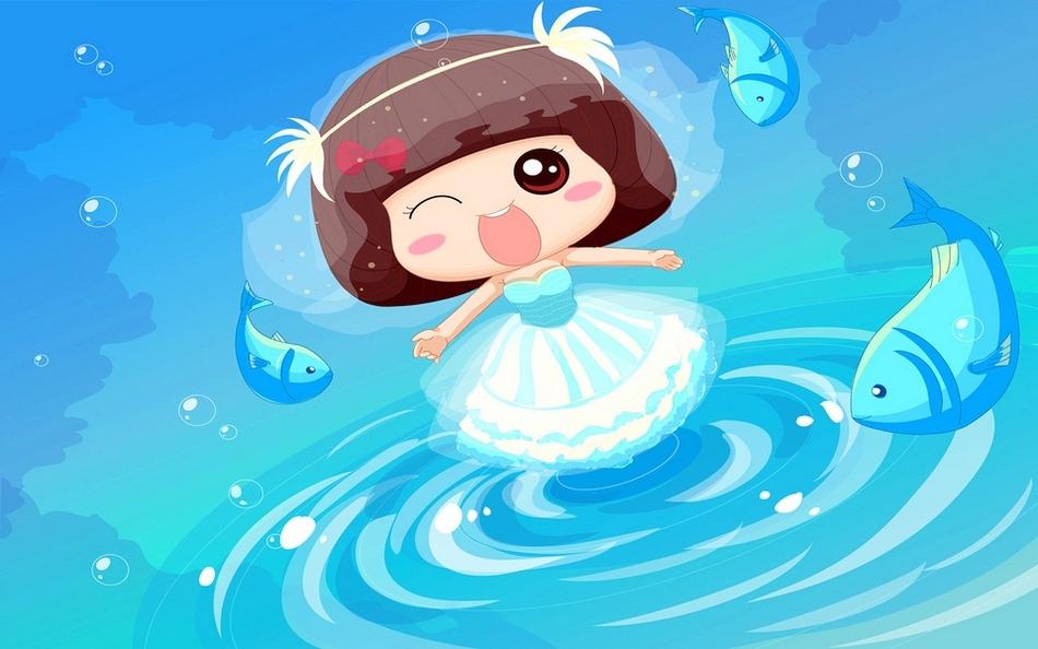 麦拉风美丽婚纱可爱卡通