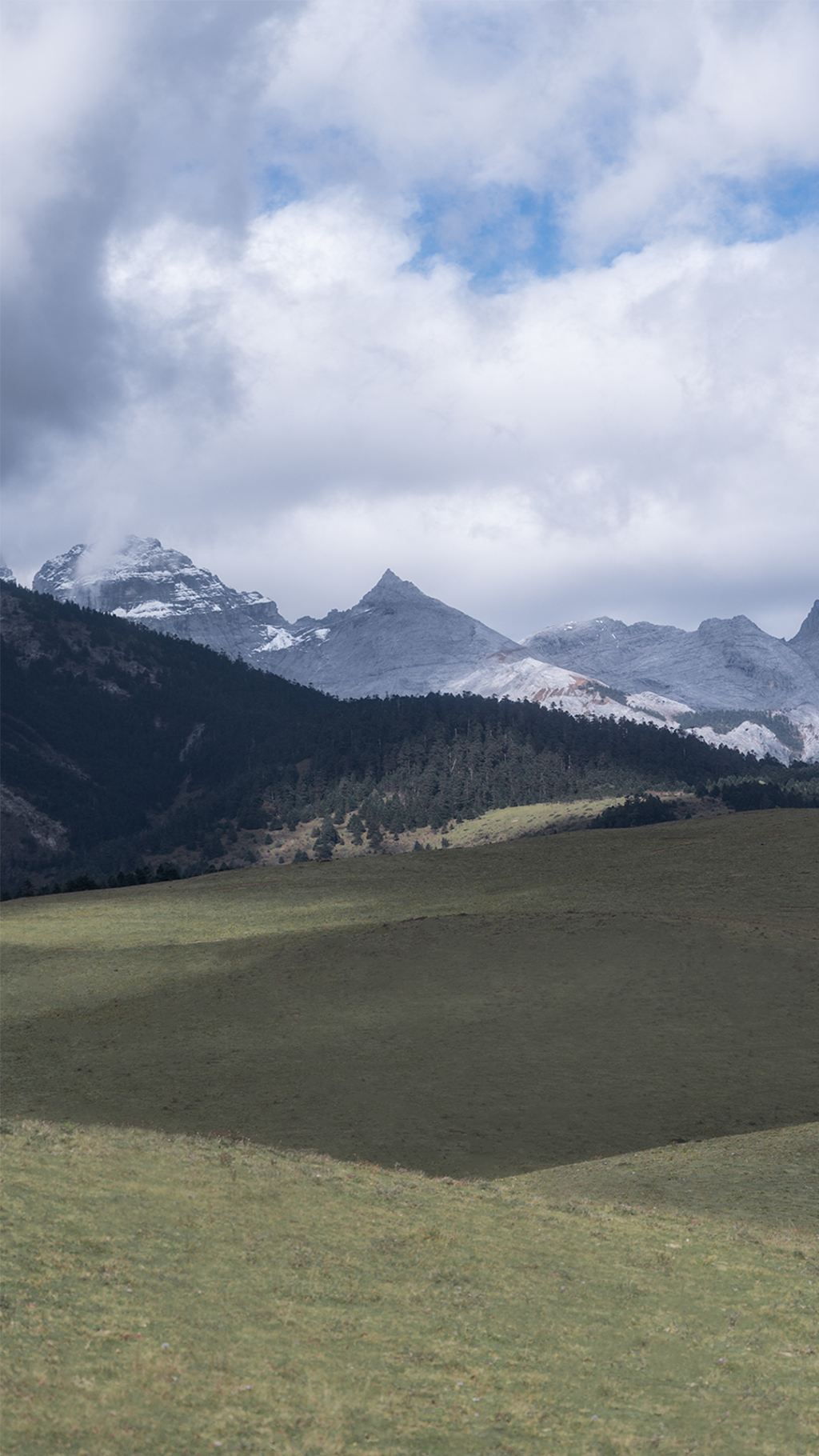 草原雪山清新自然风光