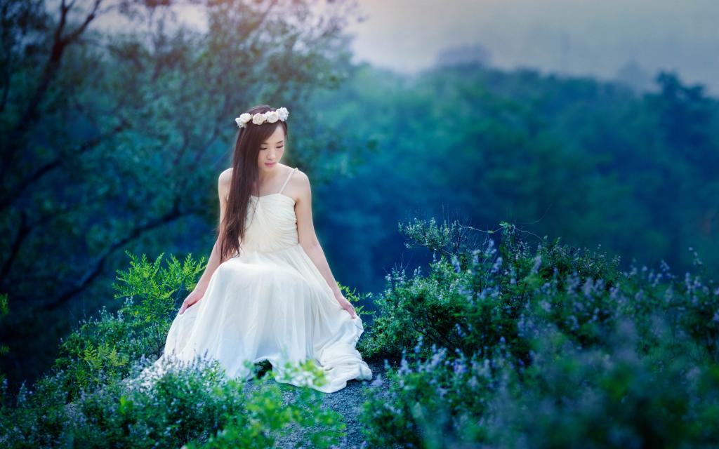 森女系气质女生唯美婚纱