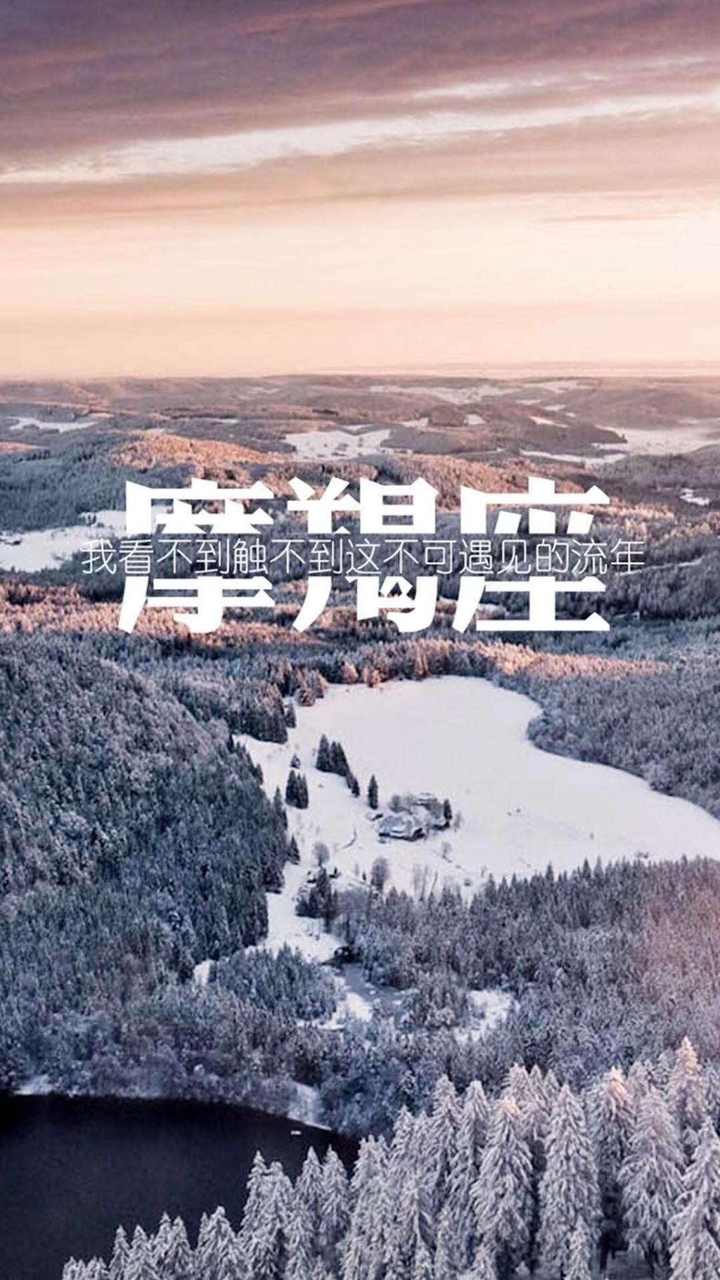 魔羯座唯美插图